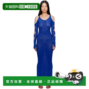 1h可退 香港直邮off-white 女士 蓝色 Hole Net 连衣裙 OWHI087S2