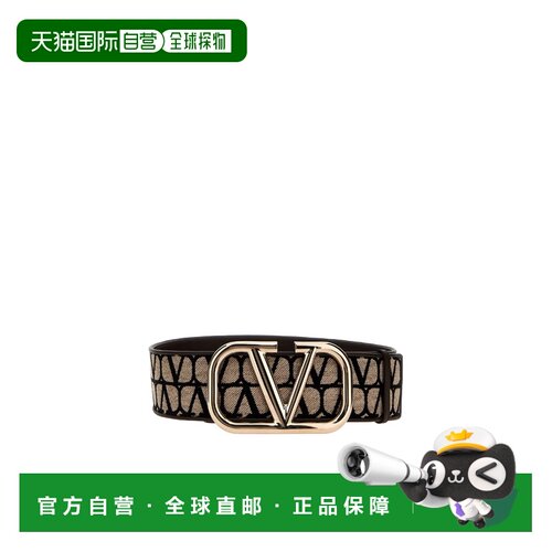 香港直邮VALENTINO 女士腰带 2W0T0SD9WMC6ZN SS2025 黑色 徽标腰