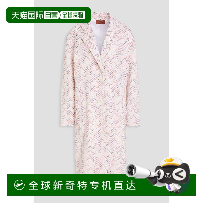 香港直邮MISSONI 米索尼 女士 钩花羊毛混纺大衣 DS24SC0BBR00UP