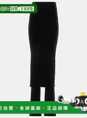 1h可退 香港直邮Alaia 女士 Fluid 针织裙摆长裤 black黑色 舒适