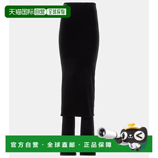 香港直邮Alaia black黑色 女士 针织裙摆长裤 舒适 Fluid 1h可退