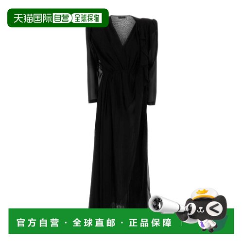 1h可退 香港直邮Balenciaga V领连衣裙 850647TTN06长裙