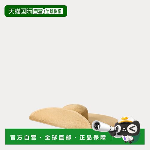 自营欧洲直邮Ralph Lauren拉夫劳伦 女士米色混纺麻宽檐帽遮阳帽