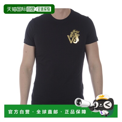 1h可退 香港直邮VERSACE JEANS 男士T恤 B3GRA77FNEROOROBLACK SS