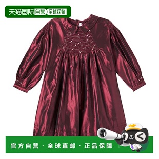 1h可退 香港直邮golden goose 女童 Jeanne 精饰真丝塔夫绸连衣裙