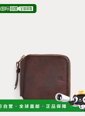 自营欧洲直邮RALPH LAUREN拉夫劳伦RRL皮革拉链钱包