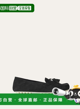 自营欧洲直邮Loro Piana 女士黑色绒面革乐福鞋休闲鞋单鞋一脚蹬