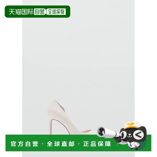 自营欧洲直邮MANGO 女士白色聚氨酯尖头高跟鞋