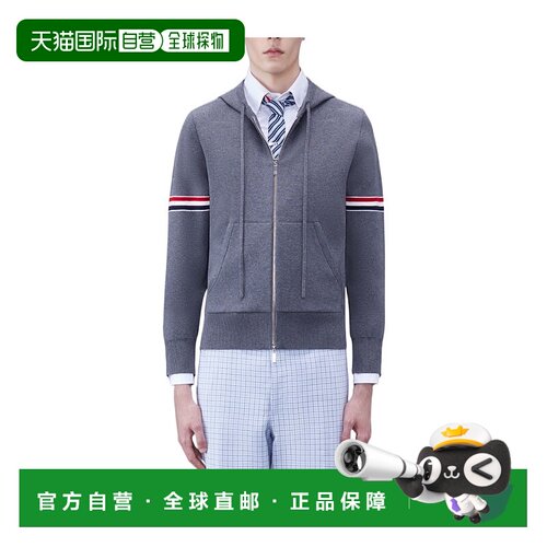 香港直邮Thom Browne 条纹臂章连帽卫衣 MKT008AY3007