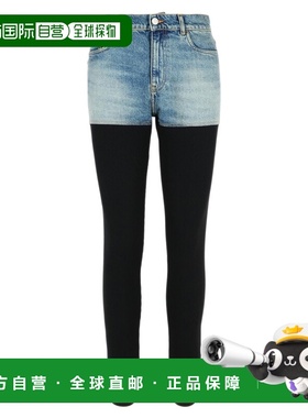 1h可退 香港直邮Coperni 女士 混合式罗纹牛仔长裤 COPP137F2022B