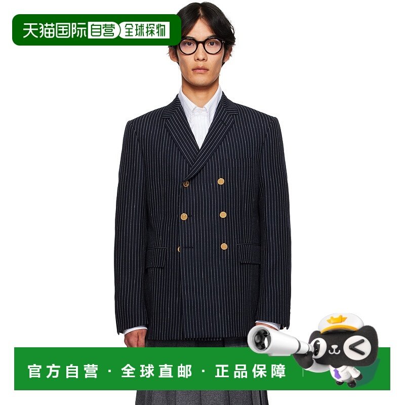 香港直邮Thom Browne 汤姆 布朗 男士 海军蓝 Pinstripe High Twi