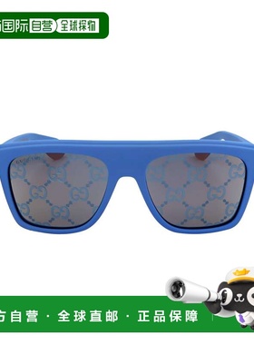 1h可退 香港直邮Gucci 古驰 男士 几何框太阳镜 GG1570S blue蓝色