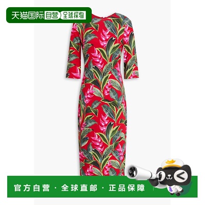 1h可退 香港直邮FARM RIO 女士 印花弹力绉中长连衣裙 337800DREA