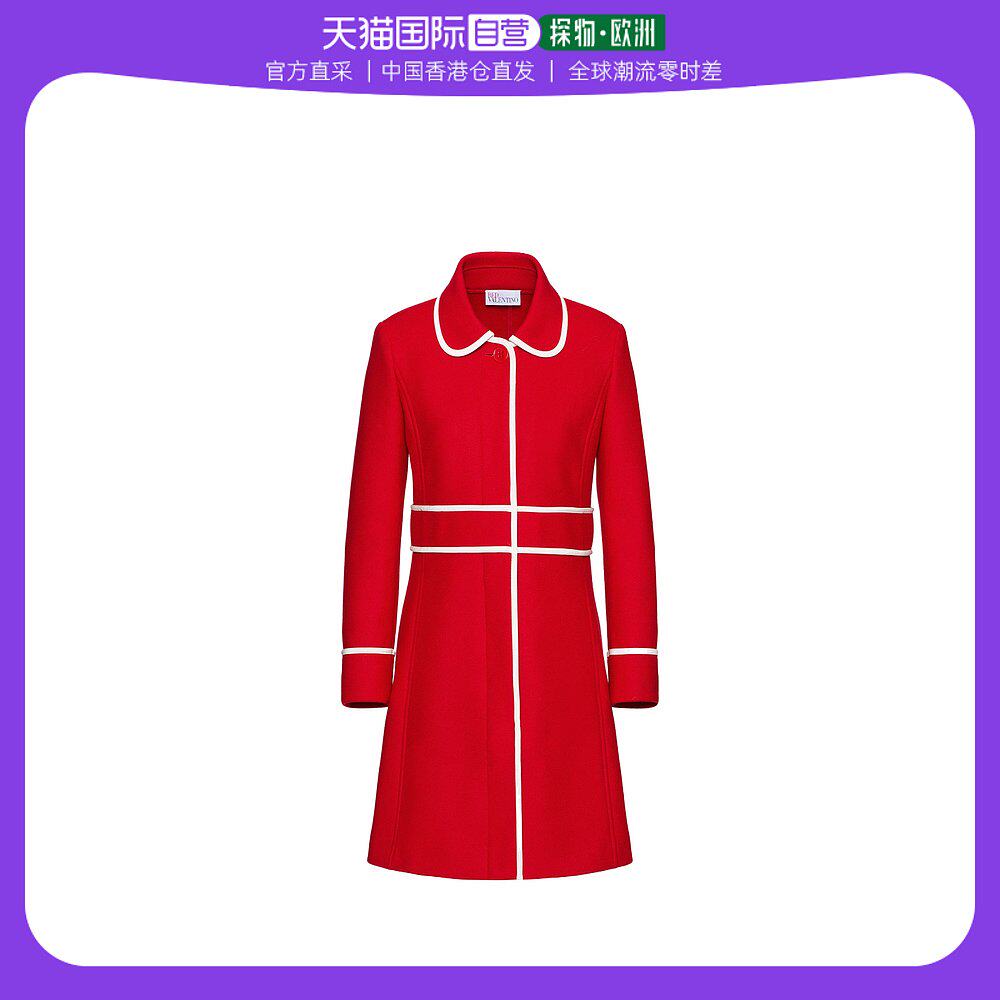 香港直邮red valentino 对比色饰边设计大衣 2r3caf754aa