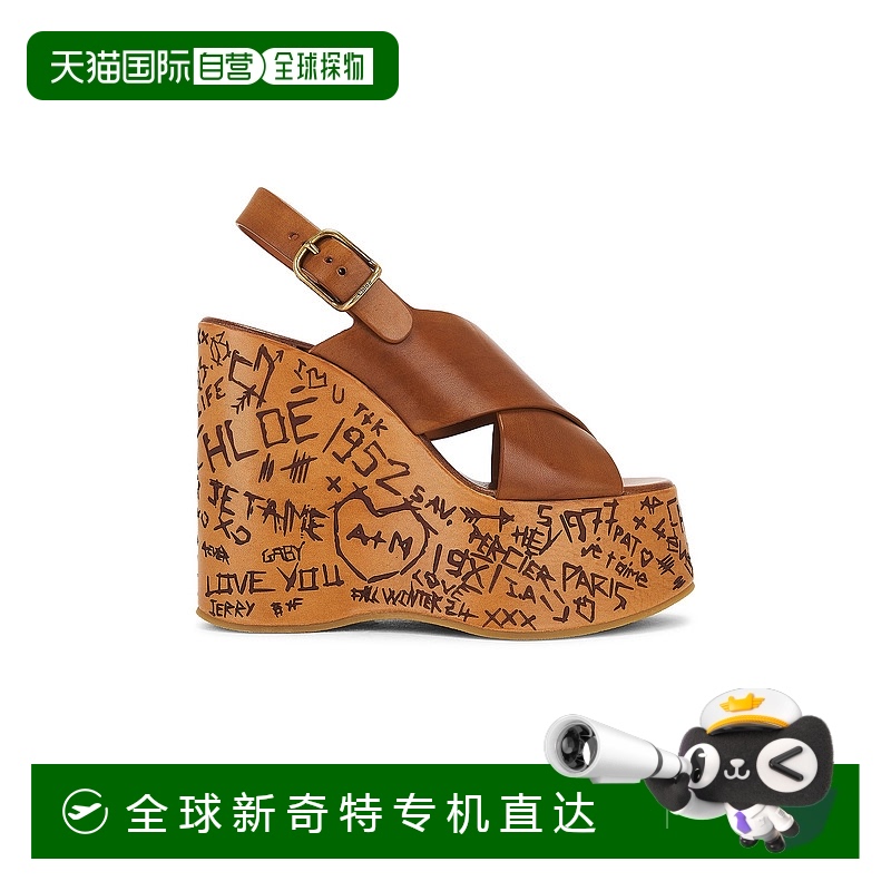 1h可退 香港直邮Chloe 蔻依 女士 Maxime 坡跟凉鞋 C24A02YLU