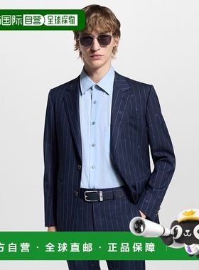 自营1h可退 欧洲直邮LV路易威登 Pont Neuf系列男士藏青色小牛皮3