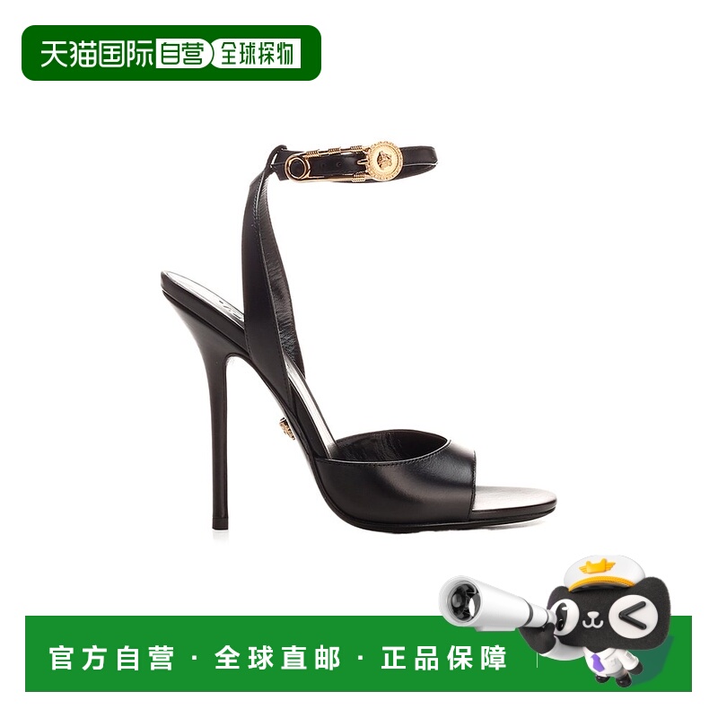 香港直邮Versace 徽标搭扣高跟凉鞋 1003205DVT2P1B00V