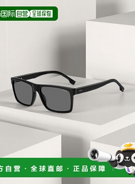 自营欧洲直邮HUGO BOSS雨果BOSS BLACK 带雕刻徽标黑色醋酸纤维太