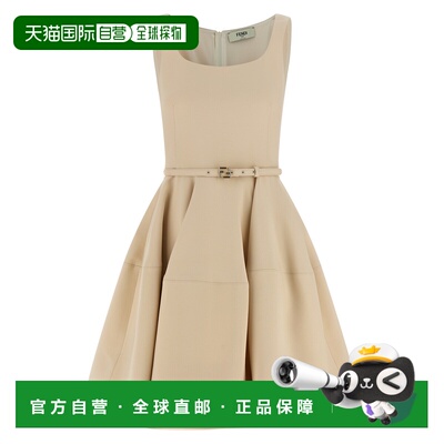 1h可退 香港直邮Fendi 芬迪 女士 Wheel 裙摆连衣裙 FDD497AC4G