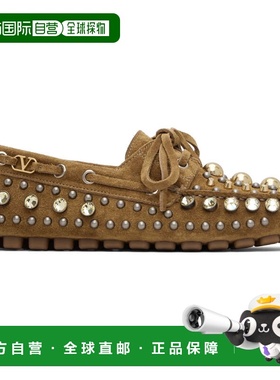 香港直邮valentino 华伦天奴 女士 棕色 Mixed Studs 帆船鞋 7W2S