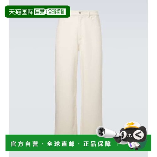 香港直邮AURALEE 男士 真丝牛仔阔腿裤 beige米色 舒适时尚牛仔裤