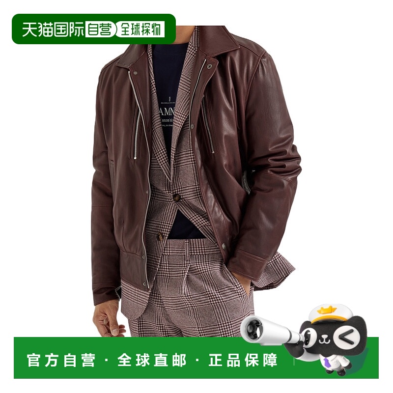 香港直邮Brunello Cucinelli 长袖皮夹克 MPAMA2049皮衣男装