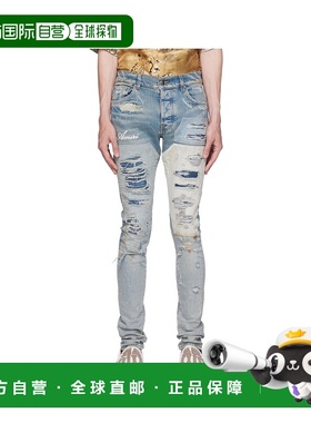 1h可退 香港直邮AMIRI 男士 蓝色拼接牛仔裤 PF23MDS013 blue蓝色