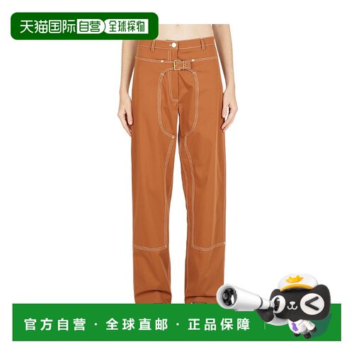 香港直邮Stella McCartney 高腰搭扣细节直筒裤 6400383AU450