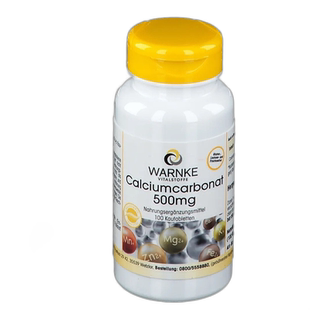 欧洲直邮Warnke德国钙片100粒成人补钙骨质疏松碳酸钙500mg咀嚼片