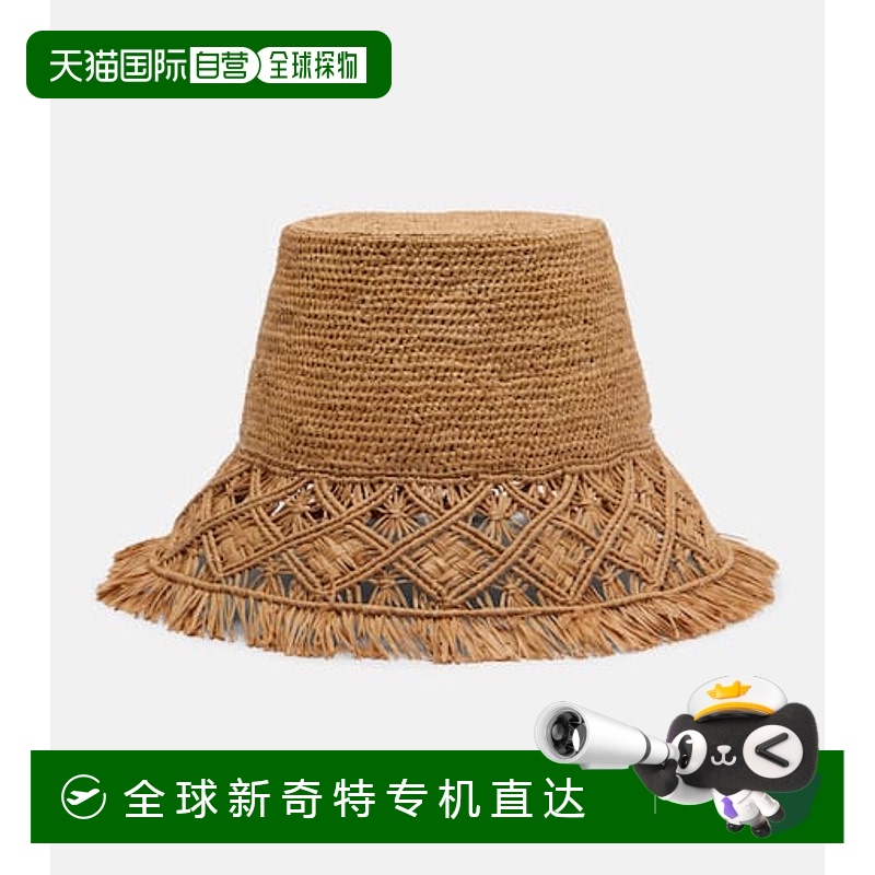 1h可退 香港直邮ZIMMERMANN 女士 拉菲草编织渔夫帽 brown棕色 舒