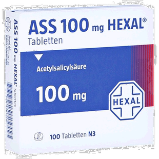 欧洲直邮德国药房赫素Hexal乙酰水杨酸100mg心脑血栓溶血药片100