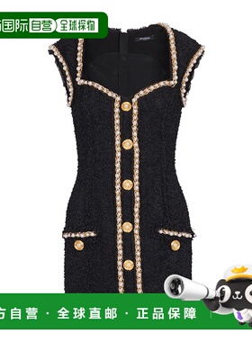 香港直邮Balmain 无袖连衣裙 EF0R5116PC90包臀裙