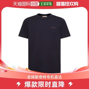 Logo印花有机棉针织T恤 香港直邮Marni 男士