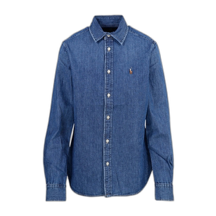 香港直邮Polo Ralph Lauren拉夫 劳伦刺绣牛仔女士衬衫美式宽松
