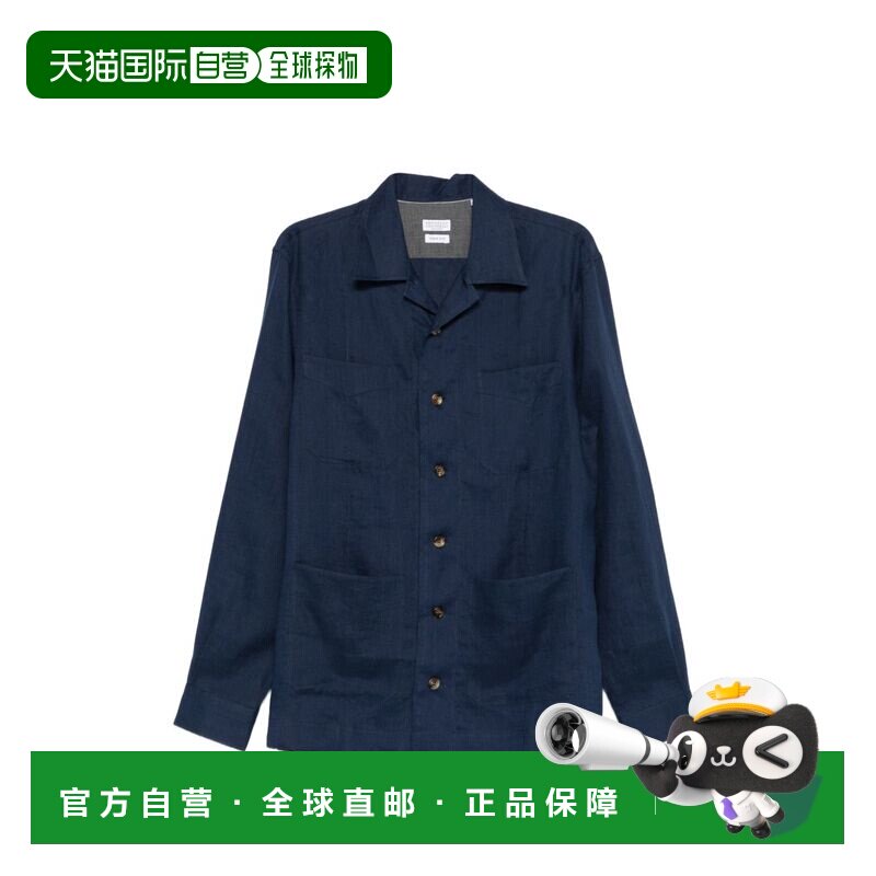 香港直邮Brunello Cucinelli 布内罗 古奇拉利 女士 海军蓝衬衫 M