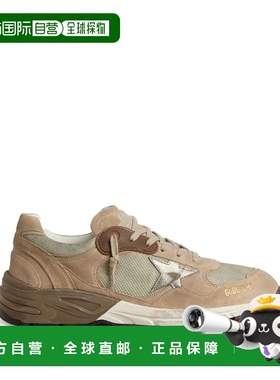 香港直邮GOLDEN GOOSE 女士 DAD-STAR 网纱绒面革银色皮质星星运(