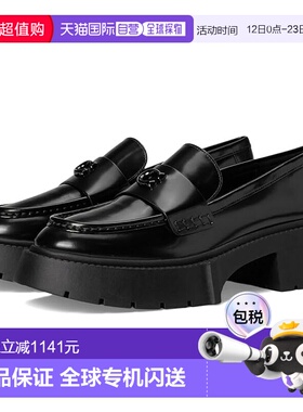 1h可退 香港直邮Coach 蔻驰 女士 Leah 防水台乐福鞋 black黑色