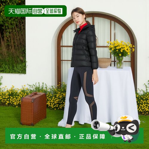 【自营】欧洲直邮Burberry博柏利女士锦纶拉链中长款连帽羽绒服