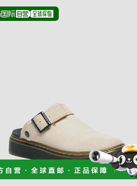 自营欧洲直邮DrMartens马丁大夫 Carlson男士灰白色皮革穆勒鞋