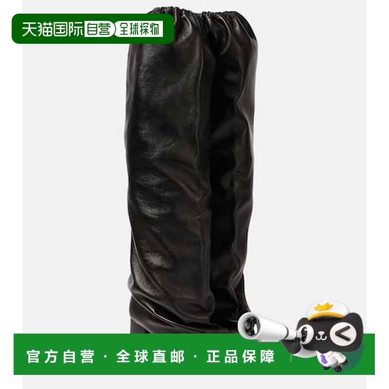 香港直邮KHAITE 女士 Bowe 皮质过膝靴子 black黑色 舒适时尚