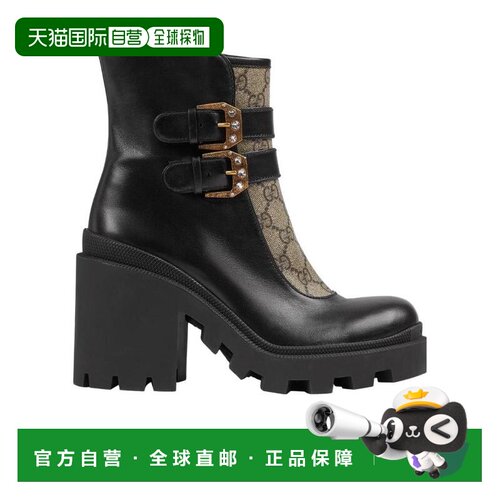 香港直邮Gucci GG搭扣短筒靴 701100UVV20女靴 【付后1h可退】