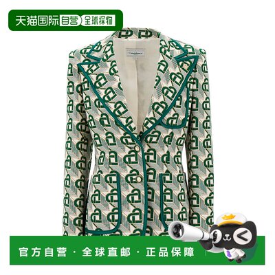 香港直邮Casablanca女士刺绣棉混纺西装外套 WF23JK25102GREEN