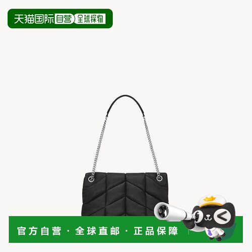 自营欧洲直邮YSL圣罗兰 PUFFER系列女士羊皮单肩包链条包新款黑色