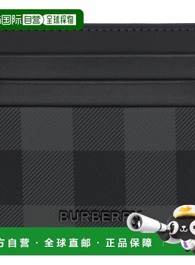 香港直邮Burberry 巴宝莉 男士 黑色 Tall Check 卡包 8112259