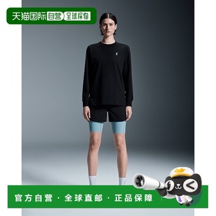 自营欧洲直邮On昂跑Club系列女士黑色有机棉长袖 T恤
