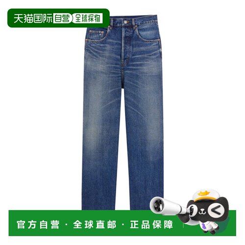 香港直邮Saint Laurent 腰带环牛仔裤 821989Y11YF直筒裤