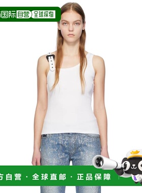 1h可退 香港直邮versace 范思哲 女士 白色背心 E76HAM625EJ0004E