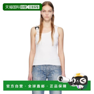 1h可退 香港直邮versace 范思哲 女士 白色背心 E76HAM625EJ0004E