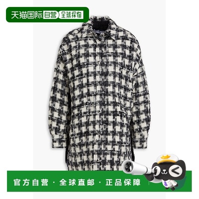 1h可退 香港直邮Iro 女士 tinsel 格纹羊毛混纺毛圈花呢夹克 WM10