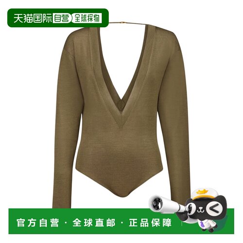 香港直邮Saint Laurent 长袖V领连体衣 790090YAPK2性感套装